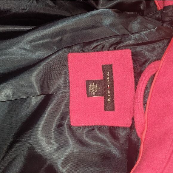 Tommy Hilfiger Pink Wool Pea Coat M - Picture 3 of 7